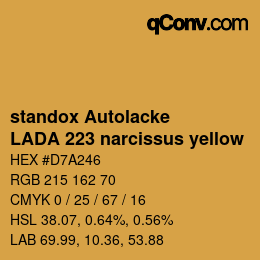 Farbcode: standox Autolacke - LADA 223 narcissus yellow | qconv.com