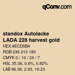 Código de color: standox Autolacke - LADA 228 harvest gold | qconv.com