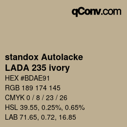 Color code: standox Autolacke - LADA 235 ivory | qconv.com