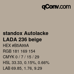 Color code: standox Autolacke - LADA 236 beige | qconv.com