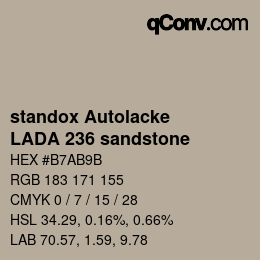 Color code: standox Autolacke - LADA 236 sandstone | qconv.com