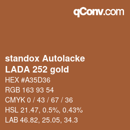 カラーコード: standox Autolacke - LADA 252 gold | qconv.com