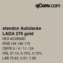 カラーコード: standox Autolacke - LADA 276 gold | qconv.com