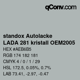 Farbcode: standox Autolacke - LADA 281 kristall OEM2005 | qconv.com