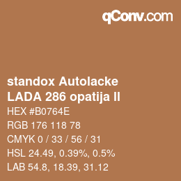 Code couleur: standox Autolacke - LADA 286 opatija ll | qconv.com