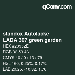 Color code: standox Autolacke - LADA 307 green garden | qconv.com