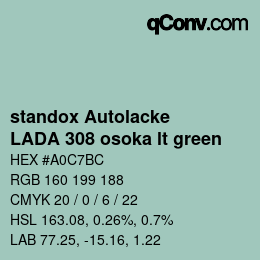 Color code: standox Autolacke - LADA 308 osoka lt green | qconv.com