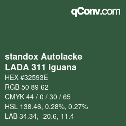 Color code: standox Autolacke - LADA 311 iguana | qconv.com