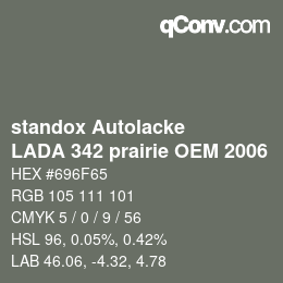 Color code: standox Autolacke - LADA 342 prairie OEM 2006 | qconv.com