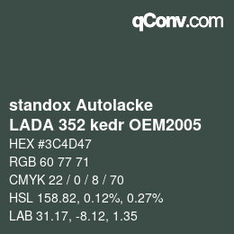 Code couleur: standox Autolacke - LADA 352 kedr OEM2005 | qconv.com