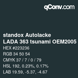 カラーコード: standox Autolacke - LADA 363 tsunami OEM2005 | qconv.com