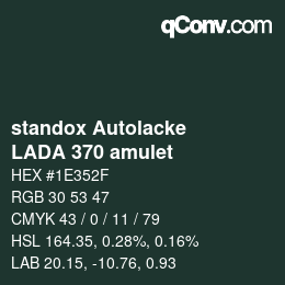 Color code: standox Autolacke - LADA 370 amulet | qconv.com