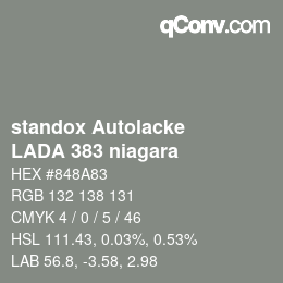 Color code: standox Autolacke - LADA 383 niagara | qconv.com