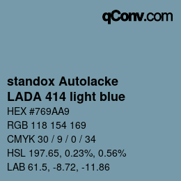 Color code: standox Autolacke - LADA 414 light blue | qconv.com