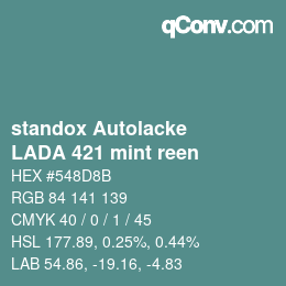 Color code: standox Autolacke - LADA 421 mint reen | qconv.com