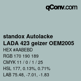 Color code: standox Autolacke - LADA 423 geizer OEM2005 | qconv.com