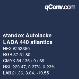 Código de color: standox Autolacke - LADA 440 atlantica | qconv.com