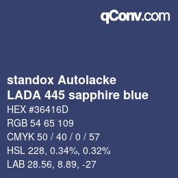 Color code: standox Autolacke - LADA 445 sapphire blue | qconv.com