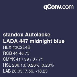 Farbcode: standox Autolacke - LADA 447 midnight blue | qconv.com