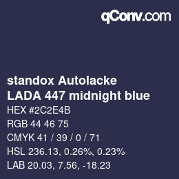 Código de color: standox Autolacke - LADA 447 midnight blue | qconv.com