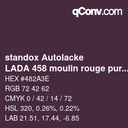 カラーコード: standox Autolacke - LADA 458 moulin rouge purple | qconv.com