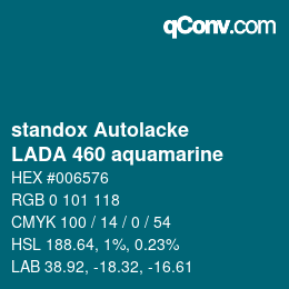 Farbcode: standox Autolacke - LADA 460 aquamarine | qconv.com