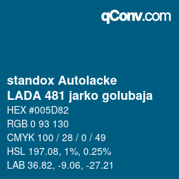 Code couleur: standox Autolacke - LADA 481 jarko golubaja | qconv.com