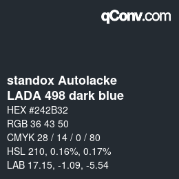 Farbcode: standox Autolacke - LADA 498 dark blue | qconv.com