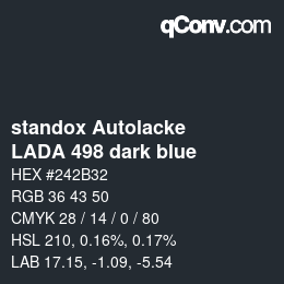 Color code: standox Autolacke - LADA 498 dark blue | qconv.com