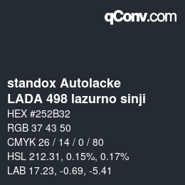 Color code: standox Autolacke - LADA 498 lazurno sinji | qconv.com