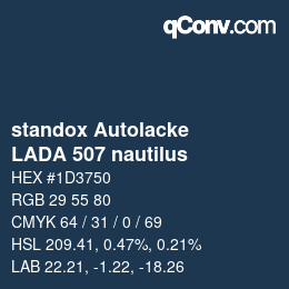 Color code: standox Autolacke - LADA 507 nautilus | qconv.com