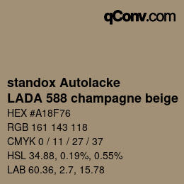 Color code: standox Autolacke - LADA 588 champagne beige | qconv.com