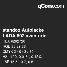 Color code: standox Autolacke - LADA 602 avanturin | qconv.com