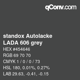 Code couleur: standox Autolacke - LADA 606 grey | qconv.com