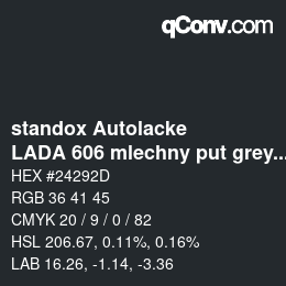 Farbcode: standox Autolacke - LADA 606 mlechny put grey/milky way | qconv.com