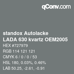 Color code: standox Autolacke - LADA 630 kvartz OEM2005 | qconv.com