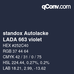 Color code: standox Autolacke - LADA 663 violet | qconv.com