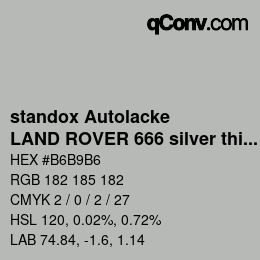 Code couleur: standox Autolacke - LAND ROVER 666 silver thistle | qconv.com