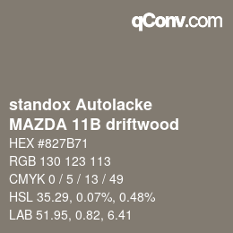 Color code: standox Autolacke - MAZDA 11B driftwood | qconv.com