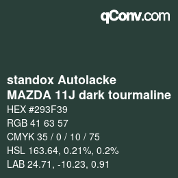 Código de color: standox Autolacke - MAZDA 11J dark tourmaline | qconv.com