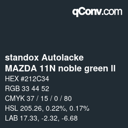 カラーコード: standox Autolacke - MAZDA 11N noble green ll | qconv.com