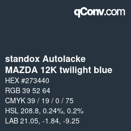 カラーコード: standox Autolacke - MAZDA 12K twilight blue | qconv.com