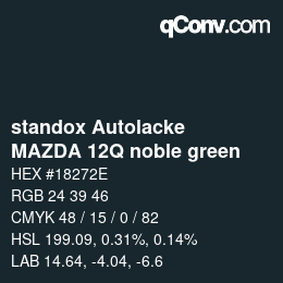 Color code: standox Autolacke - MAZDA 12Q noble green | qconv.com