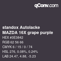 Code couleur: standox Autolacke - MAZDA 16X grape purple | qconv.com