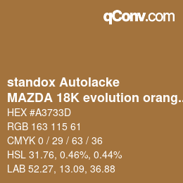 Color code: standox Autolacke - MAZDA 18K evolution orange | qconv.com