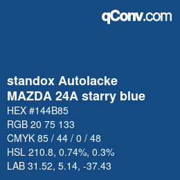カラーコード: standox Autolacke - MAZDA 24A starry blue | qconv.com