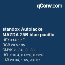 Color code: standox Autolacke - MAZDA 25B blue pacific | qconv.com