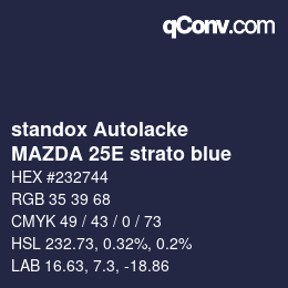 カラーコード: standox Autolacke - MAZDA 25E strato blue | qconv.com