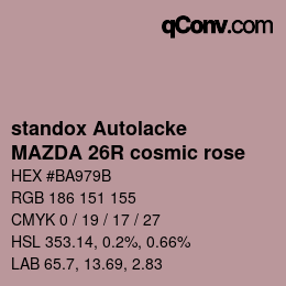 Farbcode: standox Autolacke - MAZDA 26R cosmic rose | qconv.com