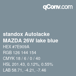カラーコード: standox Autolacke - MAZDA 26W lake blue | qconv.com